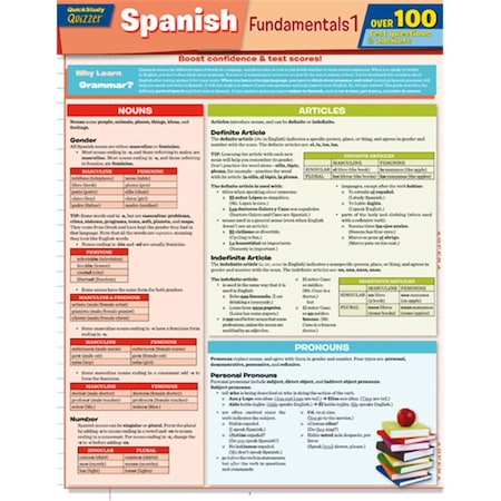 Barcharts Spanish Fundamentals 1 Quizzer Quickstudy Easel 9781423217411